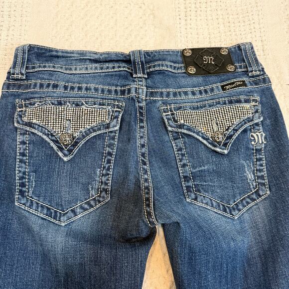 Miss Me 30 low rise bootcut embellished rhinestone jeans J1 2562 - Picture 6 of 14